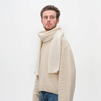 Шарф Forges вязаный, серый (Бежевый)