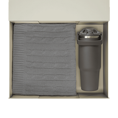 Подарочный набор Монтана (Montana), серый (плед, термокружка)