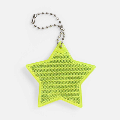 Пешеходный светоотражатель с цепочкой «Звезда»  неон (Желтый)
