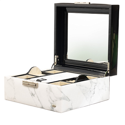 Шкатулка для украшений Jardin D'Ete, цвет белый мрамор, 24,3 х 21,6 х 11,3 см (Белый)