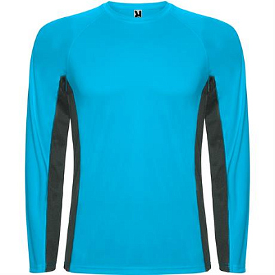 Спортивная футболка SHANGHAI L/S мужская, БИРЮЗОВЫЙ/ТЕМНЫЙ ГРАФИТ 2XL (Бирюзовый/Темный графит)