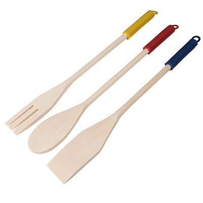 Комплект лопаток KUSINA, 11х32х1 см, дерево (Бежевый)