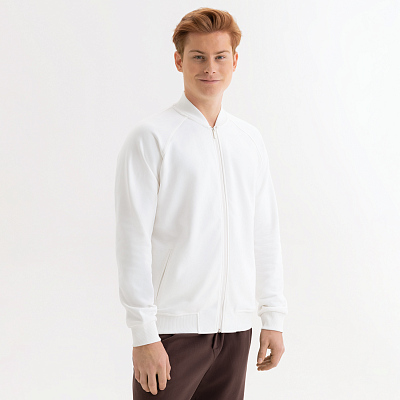 Толстовка на молнии, унисекс TORRES белая, размер XL (Белый)