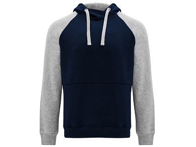 Толстовка с капюшоном Badet мужская (Серый меланж/синий нэйви)