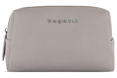 Косметичка BUGATTI Bella, бежевая, воловья кожа/полиэстер, 19х8,5х11 см