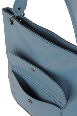 Сумка-хобо BUGATTI Almata, голубая, полиуретан, 41х11х32 см