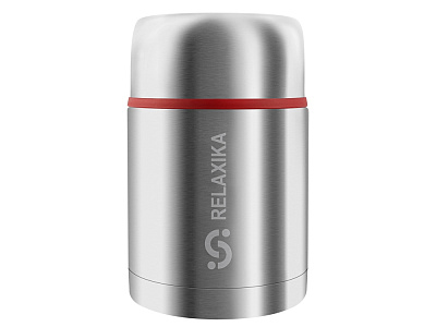 Термос для еды Relaxika 301 в чехле, 700 мл (Серебристый)