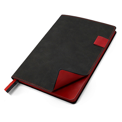 Ежедневник A5 недатированный Efemero в мягком переплёте, черно-красный (Чёрно-красный)