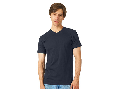 Футболка Heavy Super Club мужская с V-образным вырезом (Тёмно-синий)