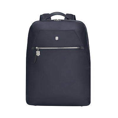 Рюкзак VICTORINOX Victoria Signature Compact Backpack , нейлон/кожа, 30x16x38 см (Синий)