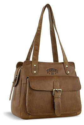 Сумка через плечо KLONDIKE RUSH «Zoe», натуральная кожа в коньячном цвете, 28 х 24 х 18 см (Коричневый)