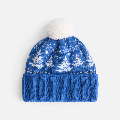 Шапка Holidale, синяя с молочным (Синий)