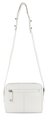 Сумка кросс-боди женская BUGATTI Elsa, белая, воловья кожа/полиэстер, 19х5,5х14 см