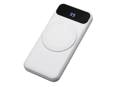 Магнитный беспроводной внешний аккумулятор со встроенными кабелями Мэни, 10000 мАч (Белый)