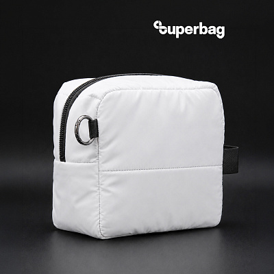 Несессер Superbag Bubble, стёганый, на молнии, с креплением на кольцо-карабин (белый) (Белый)