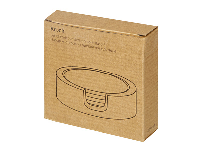 Набор костеров из пробки на подставке Krock