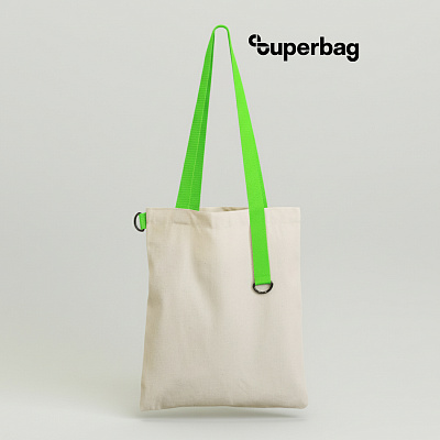 Шоппер Superbag (неокрашенный с салатовым) (Неокрашенный с салатовым)