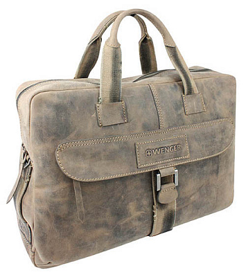 Портфель на молнии WENGER "STONEHIDE" , кожа, 55х11x40 см (Коричневый)