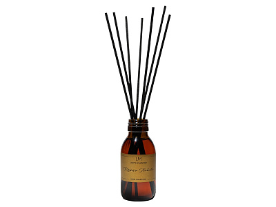 Ароматический диффузор с палочками, Россо: апельсин и клубника, дуб, 100 мл (Янтарный)