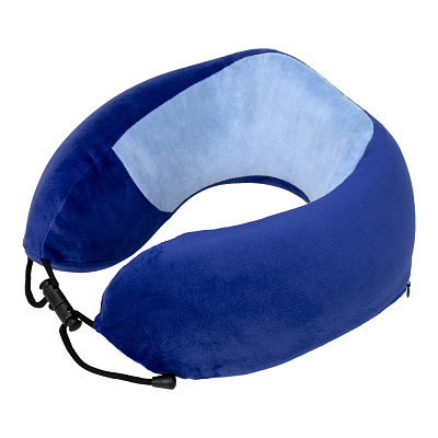 Подушка TORBER, дорожная, с эффектом памяти, синяя, полиэстер+спандекс, 26 х 27 х 10 см