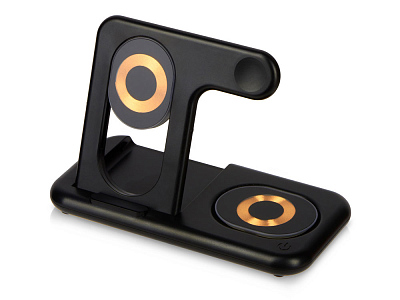 Беспроводная зарядная станция 3-в-1 MajestIQ, 15 Вт (Чёрный)