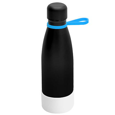 Термобутылка герметичная вакуумная Olivia To Go  (Чёрный/голубой/белый)