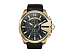 Корпус- желтое золото, циферблат- черный, крепление- черный
