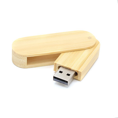 Флешка Green 16 Гб в футляре, светло-коричневый