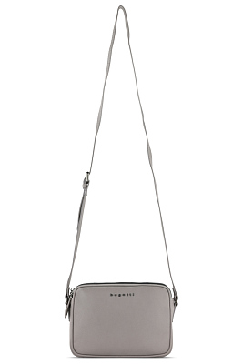 Сумка кросс-боди женская BUGATTI Bella, бежевая, воловья кожа/полиэстер, 22х6х15,5 см