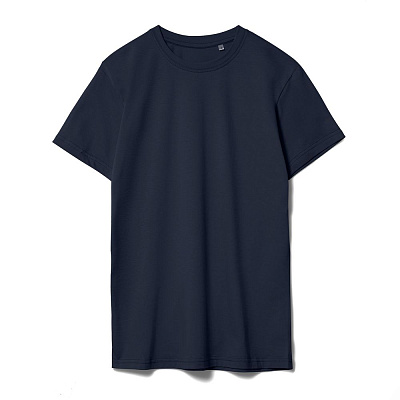 Футболка унисекс T-Bolka 160, белая (белоснежная) (Тёмно-синий)