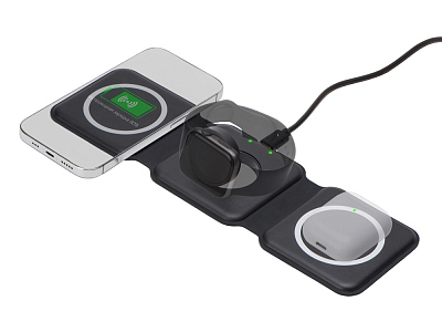 Беспроводное зарядное устройство 3-в-1 Road, 15 Вт (Чёрный)