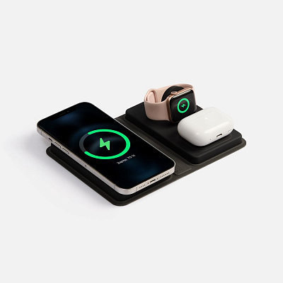 Внешний аккумулятор с беспроводной зарядкой reCover 8000 мАч, черный (Чёрный)