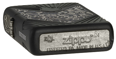 Зажигалка ZIPPO Armor® с покрытием Black Matte, латунь/сталь, чёрная, матовая, 38x13x57 мм
