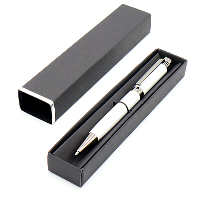 Ручка Senator в коробке Cradle чёрной с серебристым, белая (Белый)