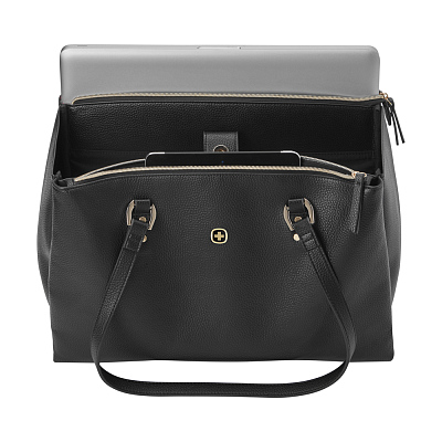 Сумка женская WENGER RosaLyn 14'', черная, полиэстер, 38х29х24 см, 20 л