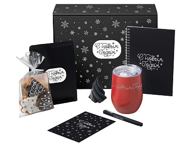 Подарочный набор Re:Start с термокружкой, кофе и блокнотом (Красный)