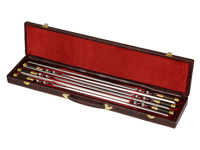 Набор шампуров Охотничий (Бордовый/золотистый)