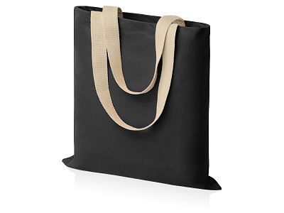 Сумка для шопинга Steady хлопковая с парусиновыми ручками, 260 г/м2 (Чёрный)