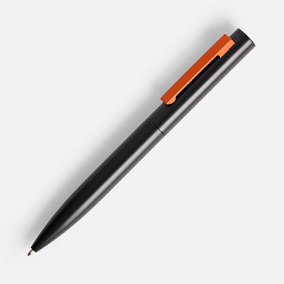 Ручка шариковая Inkolor, черная с оранжевым (Оранжевый)