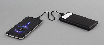 Зарядное устройство "Lumos" 10000 mAh с фонариком, черный, черный