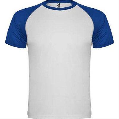 Спортивная футболка INDIANAPOLIS мужская, БЕЛЫЙ/КОРОЛЕВСКИЙ СИНИЙ 2XL (Белый/королевский синий)