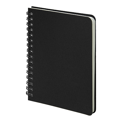 Блокнот на двойной пружине HELIX MINI, 105 х 150  мм, черный, блок в клетку (Чёрный)