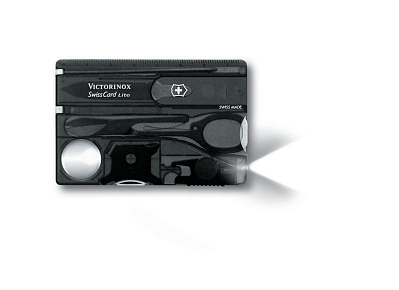 Швейцарская карточка VICTORINOX SwissCard Lite 13 функций полупрозрачная чёрная