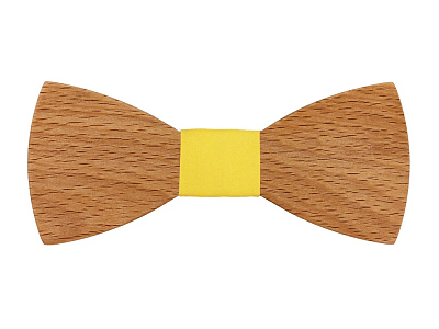 Галстук-бабочка Classic, бук (Светло-коричневый/желтый)