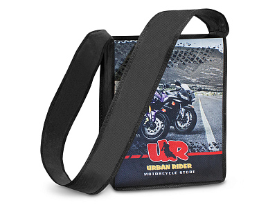 Сумка-мессенджер из нетканого материала PET с возможностью полноцветной печати (Чёрный)