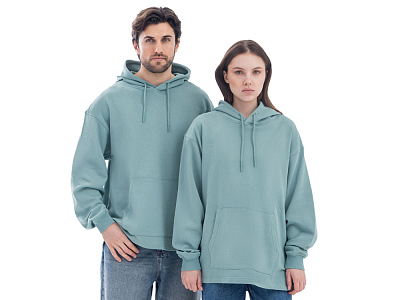 Худи оверсайз Alpha.01 унисекс (Пыльный бирюзовый)