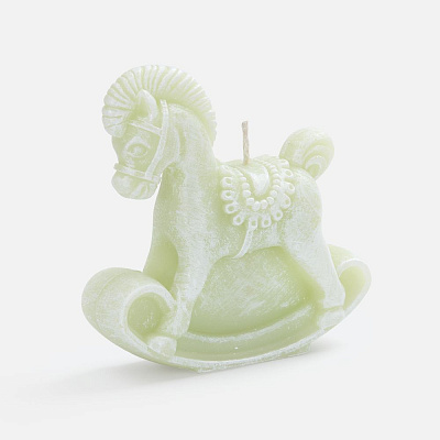 Свеча фигурная «Лошадка-качалка», светло-зеленая (Зеленый)