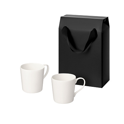 Подарочный набор Siena в коробке-пакете (две фарфоровых кружки) (Черный, белый)
