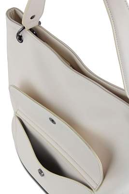 Сумка-хобо BUGATTI Almata, бежевая, полиуретан, 41х11х32 см