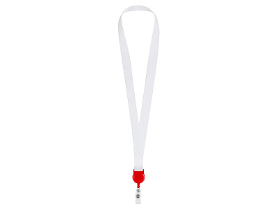 Ланъярд под сублимацию с ретрактором, 2 см (Белый, красный)